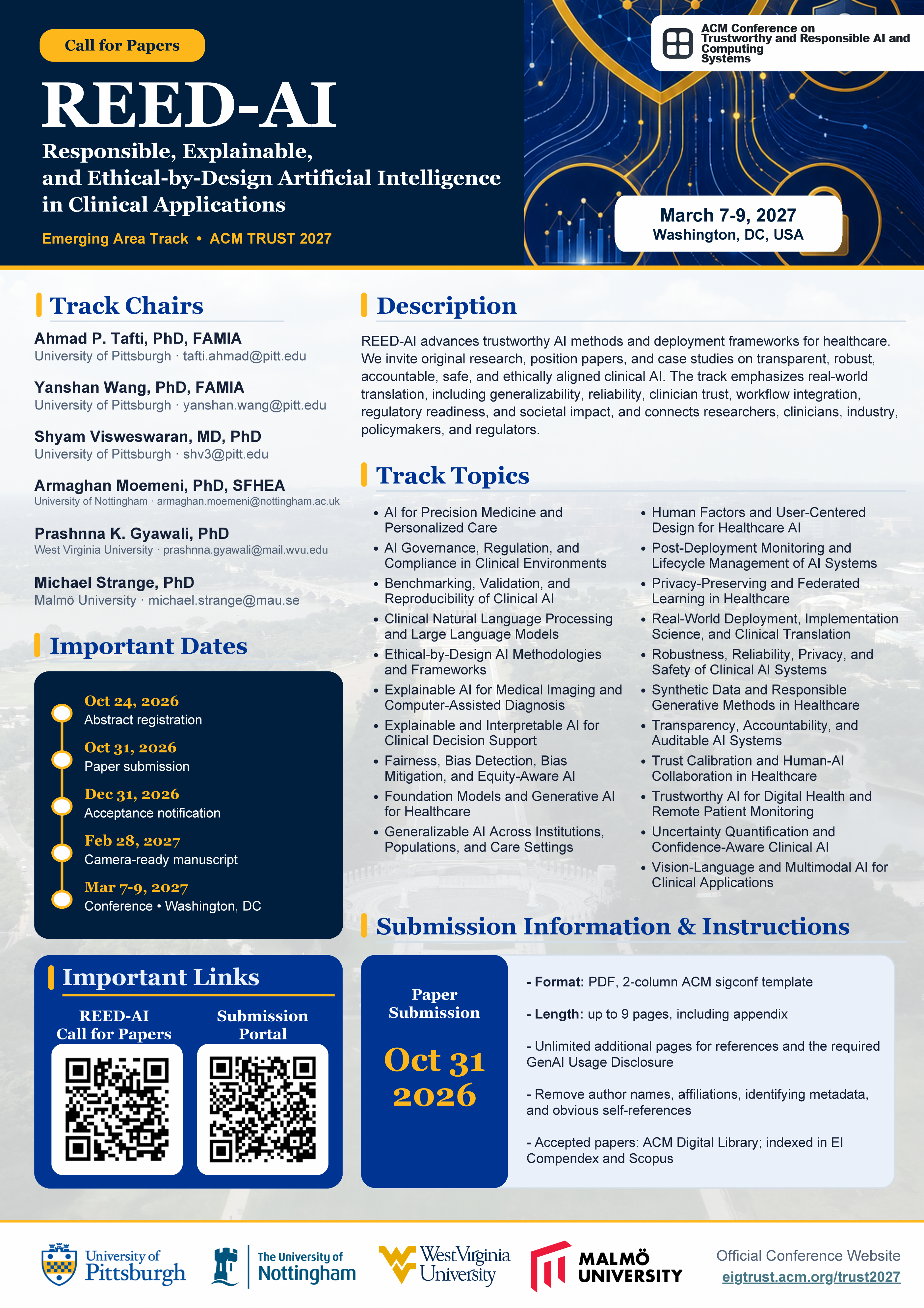 REED-AI 2027 Call for Papers flyer