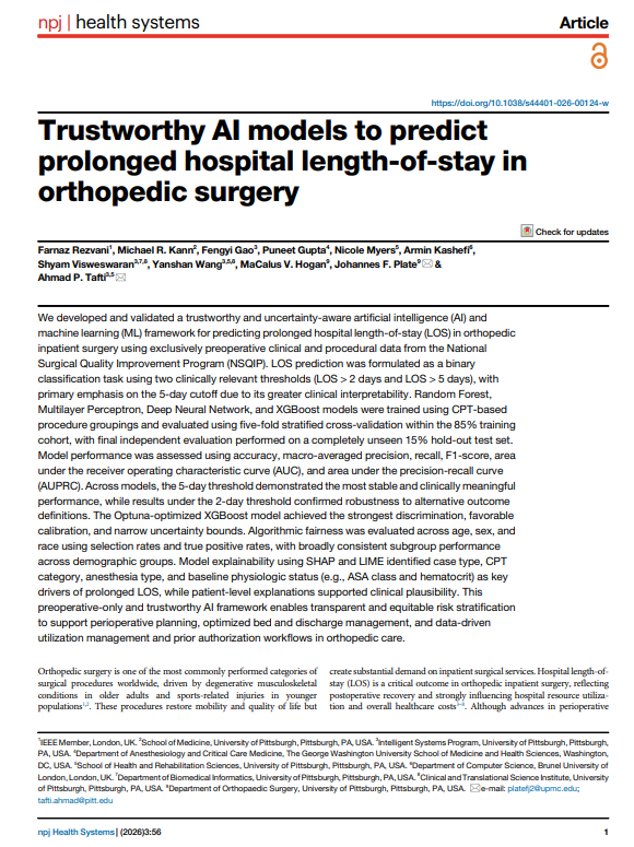 Trustworthy AI models to predict prolonged hospital length-of-stay